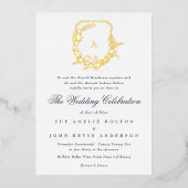 klassisches botanisches Wappen Folieneinladung (Vorderseite)