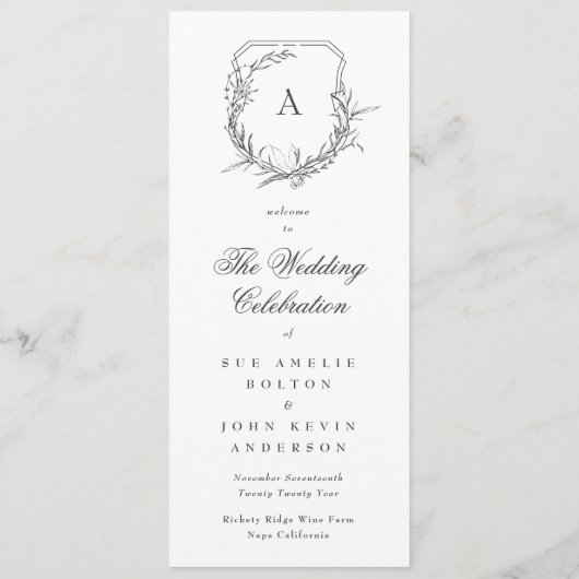 klassisches botanisches Wappen mit Monogramm Programm (Rückseite)