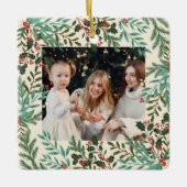 Klassisches Botanisches Weihnachtsfest mit florale Keramikornament (Vorderseite)