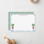 Klassisches Boxwood frohe Weihnachten vom Schreibt Mitteilungskarte (Vorderseite/Rückseite Beispiel)