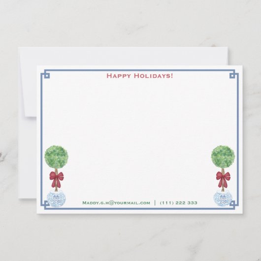 Klassisches Boxwood frohe Weihnachten vom Schreibt Mitteilungskarte (Vorderseite)