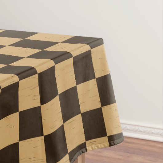 Klassisches Braun und Beige Karomuster Tischdecke (Beispiel)