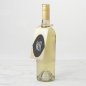 Klassisches Braun und Gold Modernes Mit Monogramm  Flaschenanhänger (Angewinkelt)