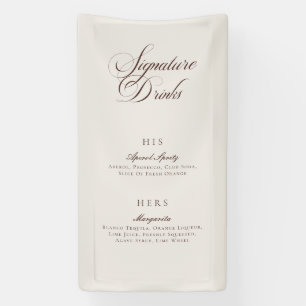 Klassisches braunes Kalligrafie-Signature-Drinks-M Banner