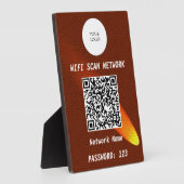Klassisches braunes Leder im Tan-Look mit QR-Code- Fotoplatte (Seite)