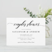 Klassisches Brautparty für elegante Skriptpaare Einladung (Stehend Vorderseite)