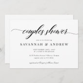 Klassisches Brautparty für elegante Skriptpaare Einladung (Vorne/Hinten)