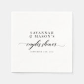 Klassisches Brautparty für elegante Skriptpaare Serviette (Vorderseite)