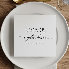 Klassisches Brautparty für elegante Skriptpaare Serviette