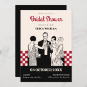 Klassisches Brautparty für Vintage Mädchen Einladung (Vorne/Hinten)