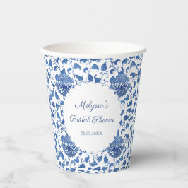 Klassisches Brautparty in Blau und Weiß Pappbecher