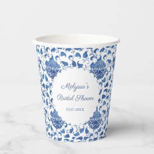 Klassisches Brautparty in Blau und Weiß Pappbecher