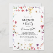 Klassisches Brautparty mit farbenfrohen Brunch und Einladung (Vorderseite)