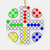 Klassisches Brettspiel Ludo Keramikornament (Vorne)