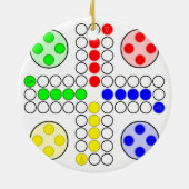 Klassisches Brettspiel Ludo Keramikornament (Hinten)