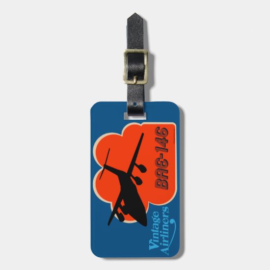 Klassisches britisches Passagierflugzeug Gepäckanhänger (Vorderseite vertikal)