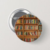 Klassisches Bücherregalmuster, Bücher, alte Bücher Button (Vorne & Hinten)