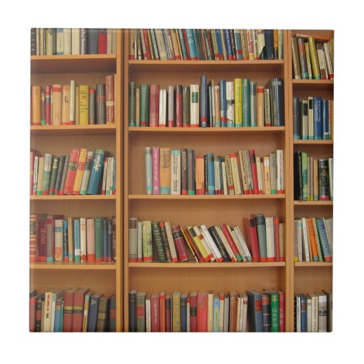 Klassisches Bücherregalmuster, Bücher, alte Bücher Fliese (Vorderseite)