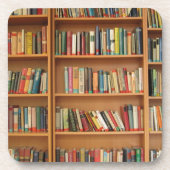 Klassisches Bücherregalmuster, Bücher, alte Bücher Getränkeuntersetzer (Vorderseite)