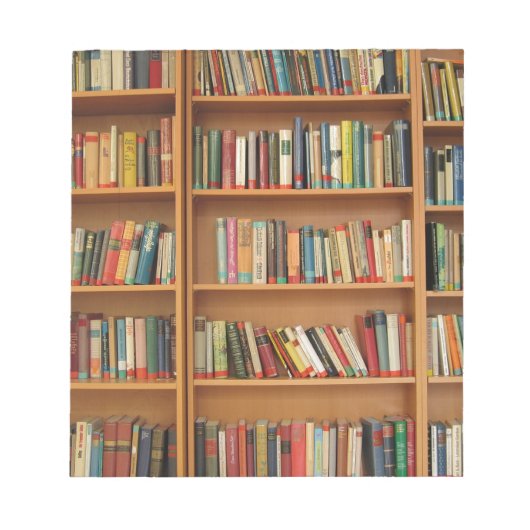 Klassisches Bücherregalmuster, Bücher, alte Bücher Notizblock (Vorderseite)