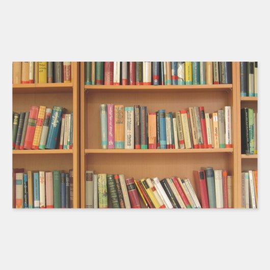 Klassisches Bücherregalmuster, Bücher, alte Bücher Rechteckiger Aufkleber (Vorderseite)