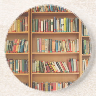 Klassisches Bücherregalmuster, Bücher, alte Bücher Untersetzer