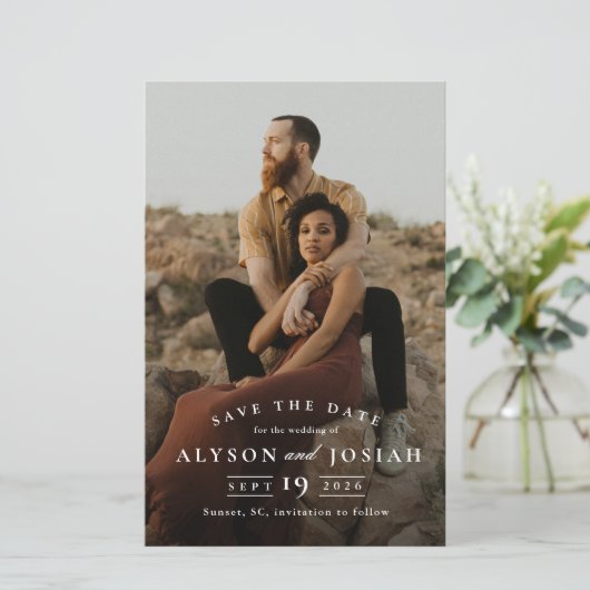 Klassisches Budget Foto Hochzeit speichern das Dat (Stehend Vorderseite)