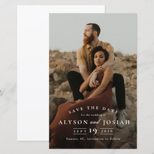 Klassisches Budget Foto Hochzeit speichern das Dat (Vorne/Hinten)