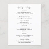 Klassisches Budget in einer Hochzeitseinladung (Rückseite)