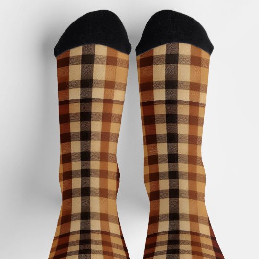 Klassisches Buffalo Karierte Socken Rustikal Terra (Oben)