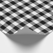 Klassisches Büffel-Karo in Schwarz und Weiß Geschenkpapier (Ecke)