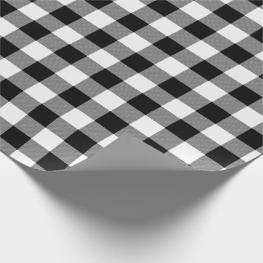 Klassisches Büffel-Karo in Schwarz und Weiß Geschenkpapier (Ecke)