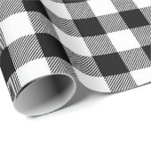 Klassisches Büffel-Karo in Schwarz und Weiß Geschenkpapier (Rolleneckpunkt)
