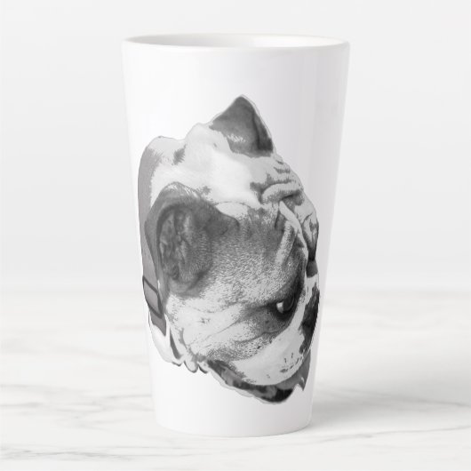 Klassisches Bulldoggen-Profil mit modernem Touch Milchtasse (Vorderseite)