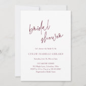 Klassisches Burgund Elegantes Brautparty Einladung (Vorderseite)