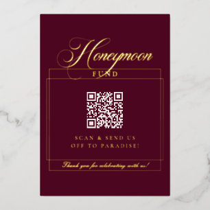 Klassisches Burgund-Kalligrafie-Hochzeitsgeschenk- Folieneinladung
