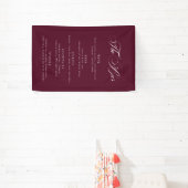 Klassisches Burgunder Hochzeitsbar-Menü-Rezeptions Banner (InSitu)