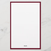 Klassisches Burgunderrotes Monogramm Briefpapier (Rückseite)