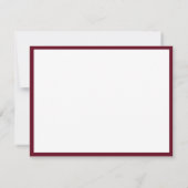 Klassisches Burgunderrotes Monogramm Mitteilungskarte (Rückseite)