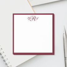Klassisches Burgunderrotes Monogramm