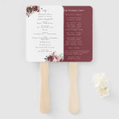 Klassisches Burgundy Blush Rose & Peony Programm Fächer (Vorne und Hinten)