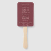 Klassisches Burgundy Blush Rose & Peony Programm Fächer (Rückseite)