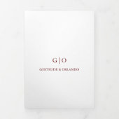 Klassisches Burgundy Elegante Hochzeit Dreifach Gefaltete Einladung (Cover)