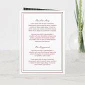 Klassisches Burgundy Elegante Hochzeit Einladung (Rückseite)