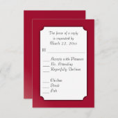 Klassisches Burgundy Menü UAWG RSVP Karte (Vorne/Hinten)