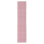 Klassisches Burgundy und White Gingham Karo Patter Kurzer Tischläufer (Vorderseite)