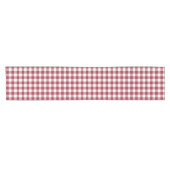 Klassisches Burgundy und White Gingham Karo Patter Kurzer Tischläufer (Horizontal)