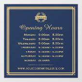 Klassisches Business-Logo Navy Gold Fensteraufkleber (Blatt)