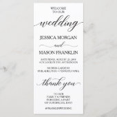 Klassisches Calligrafy Script-Hochzeitsprogramm Programm (Vorderseite)