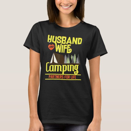 Klassisches Camping für Husband und Ehefrau T-Shirt (Vorderseite)